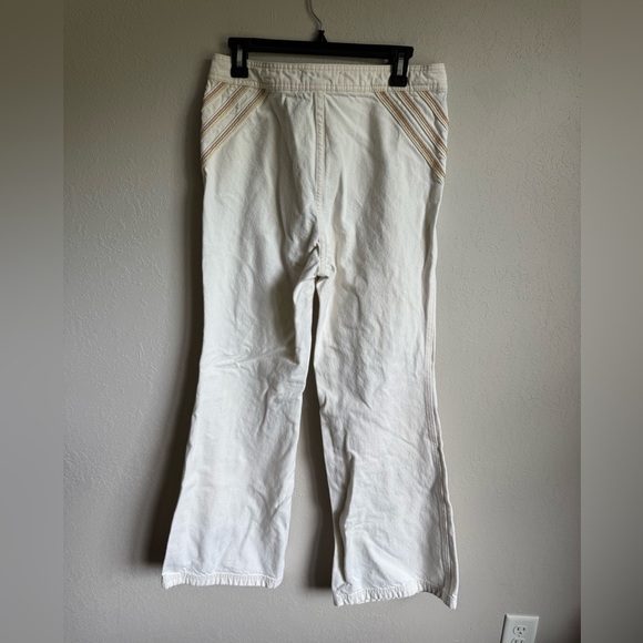 We the Free White Tan Embroidered Stripe Wide Leg Jeans Womens 29 Festival - Picture 5 of 6